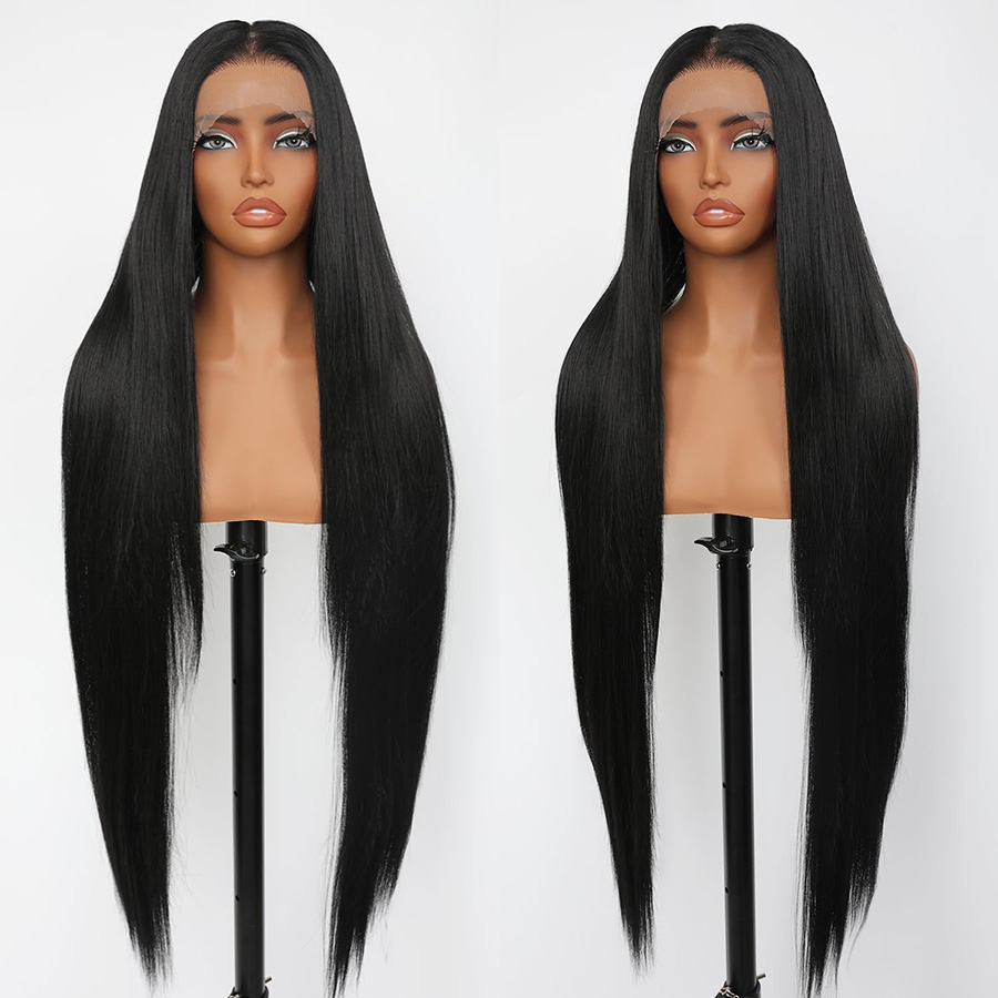 Lace Front Wig - Perucas de Cabelo Humano Liso Dixtefo