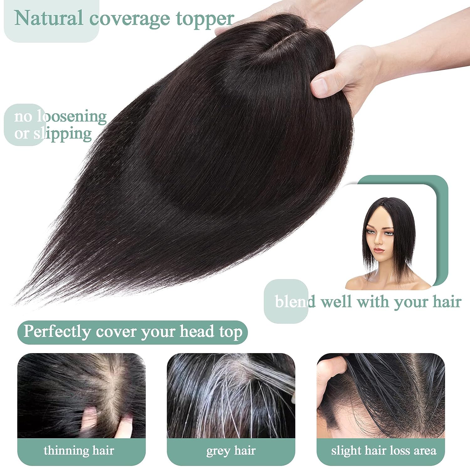 Mulheres topper cabelo humano  - Hair Care Women avaliação e preço