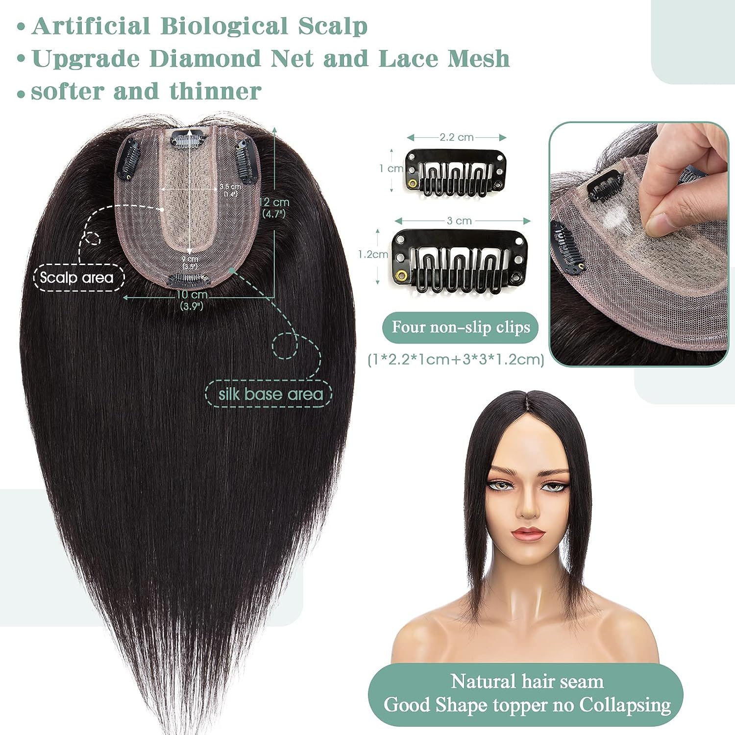 Mulheres topper cabelo humano  - Hair Care Women avaliação e preço