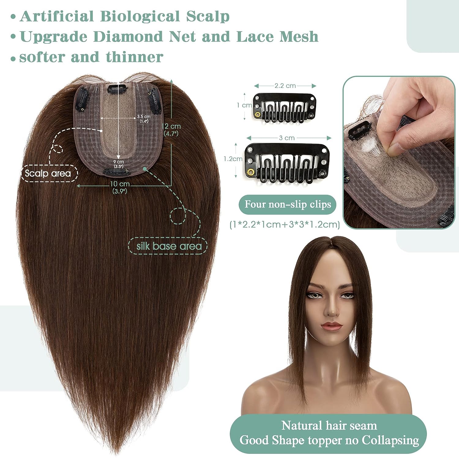 Mulheres topper cabelo humano  - Hair Care Women avaliação e preço