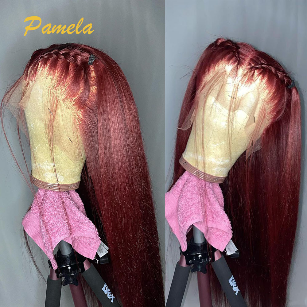 Super duplo desenhado borgonha - Lace Front Wig avaliação e preço