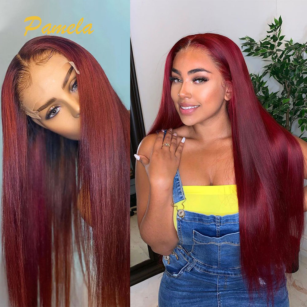 Super duplo desenhado borgonha - Lace Front Wig avaliação e preço